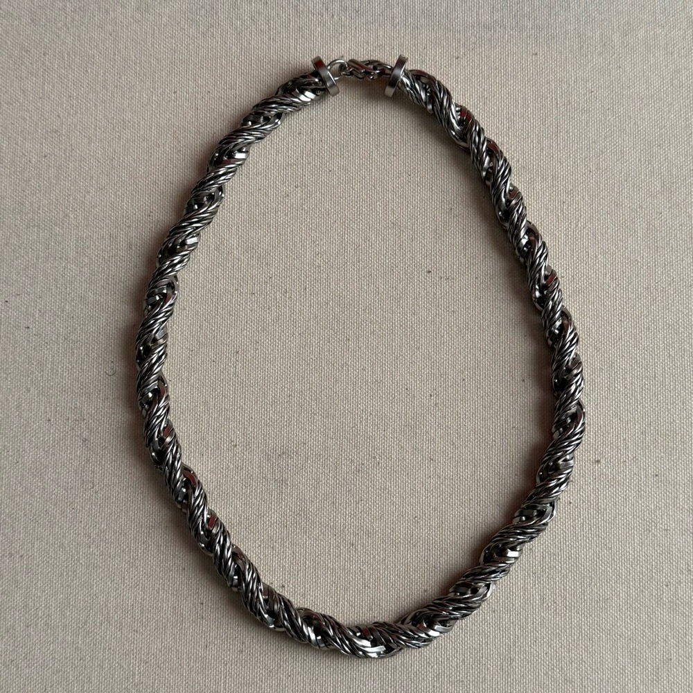 Del Core Tangled silver chain necklace
